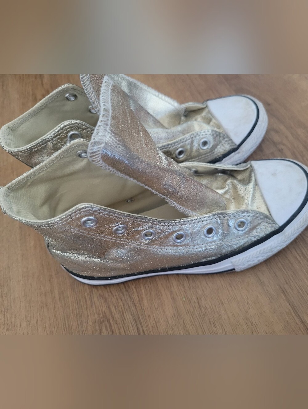 Chuck Taylors Converse Kids Metallic Gold High-Top Sneakers